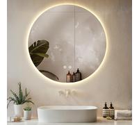TecTake® Espejo Baño LED sin Marco Redondo, Diseño Moderno, Espejo Pared con Luz, Espejos de Baño con Luces, Decoracion Hogar, Decoracion Pared - 80x80 cm