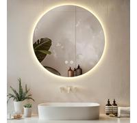 TecTake® Espejo Baño LED sin Marco Redondo, Diseño Moderno, Espejo Pared con Luz, Espejos de Baño con Luces, Decoracion Hogar, Decoracion Pared - 70x70 cm