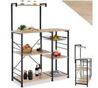 tectake® Estanteria Cocina con Estilo Industrial, Estanteria Pared Multifuncional, Mueble Auxiliar para Recibidores y Muebles de Salon - 90 x 40 x 131,5 cm Madera Industrial Clara, Roble Sonoma