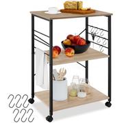 tectake® Estanteria Cocina con Estilo Industrial, Estanteria Pared Multifuncional, Mueble Auxiliar para Recibidores y Muebles de Salon - 65,5 x 45,5 x 88,5 cm Madera Industrial Clara, Roble Sonoma
