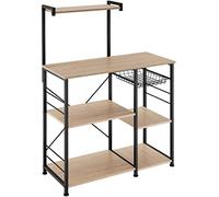 tectake® Estanteria Cocina con Estilo Industrial, Estanteria Pared Multifuncional, Mueble Auxiliar para Recibidores y Muebles de Salon - 90 x 40 x 131,5 cm Madera Industrial Clara, Roble Sonoma
