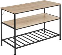 tectake® Estanteria Cocina con Estilo Industrial, Estanteria Pared Multifuncional, Mueble Auxiliar para Recibidores y Muebles de Salon - 120 x 60 x 90,5 cm Madera Industrial Clara, Roble Sonoma