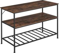 Tectake Estantería cocina estilo industrial 120x60x90,5 cm madera oscura