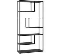Tectake Estantería de pie con 6 compartimentos, industrial, 85x35x188cm, negro
