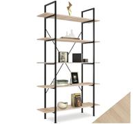 TecTake Estantería Glasgow 106 x 34,5 x 179,5cm, Carga Total 75kg (Madera Industrial Clara)
