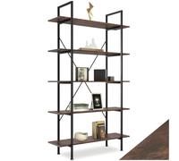TecTake® Estantería Glasgow 106 x 34,5 x 179,5cm, Carga Total 75kg (Madera Industrial Oscura, rústica)