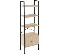 TecTake® Estanteria Pared, Estanteria Libros, Mueble Auxiliar Baño con 5 Baldas, Estantería Madera para Oficina y Recibidor - 57,5 x 34 x 173 cm Madera Industrial Clara, Roble Sonoma