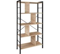 Tectake Estantería industrial 4 baldas 8 espacios 75,5x30x155 cm madera clara