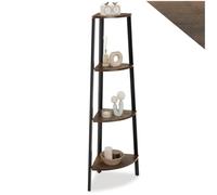 tectake® Estanteria Industrial de 4 Estantes, Madera y Acero, Estanteria Metalica para Oficina, Estanterias Almacenaje, Mueble Recibidor - 34 x 34 x 125 cm Madera Industrial Oscura, Rústica