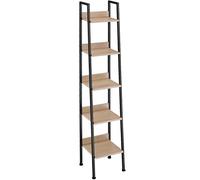 tectake® Estanteria Libros de Madera y Acero, Estanterias Almacenaje , Mueble Auxiliar para Oficina, Sala, Cocina, Recibidor y Baño - 35,5 x 31,5 x 170,5 cm Madera Industrial Clara, Roble Sonoma