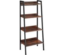 tectake® Estanteria Libros de Madera y Acero, Estanterias Almacenaje , Mueble Auxiliar para Oficina, Sala, Cocina, Recibidor y Baño - 57,5 x 34 x 138 cm Madera Industrial Oscura, Rústica