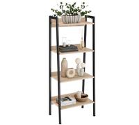 tectake® Estanteria Libros de Madera y Acero, Estanterias Almacenaje , Mueble Auxiliar para Oficina, Sala, Cocina, Recibidor y Baño - 57,5 x 34 x 138 cm Madera Industrial Clara, Roble Sonoma