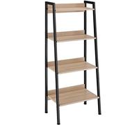 tectake® Estanteria Libros de Madera y Acero, Estanterias Almacenaje , Mueble Auxiliar para Oficina, Sala, Cocina, Recibidor y Baño - 57,5 x 34 x 138 cm Madera Industrial Clara, Roble Sonoma