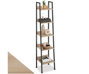 tectake® Estanteria Libros de Madera y Acero, Estanterias Almacenaje , Mueble Auxiliar para Oficina, Sala, Cocina, Recibidor y Baño - 35,5 x 31,5 x 170,5 cm Madera Industrial Clara, Roble Sonoma