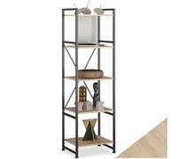 TecTake® Estantería Manchester, 5 Niveles, Diseño Industrial, Estanteria Cocina, Sistema Antivuelco, Estantería de Pie, Estanteria Libros, Librería Estantería - Madera Industrial Clara, Roble Sonoma