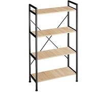 tectake® Estanteria Metalica de Estilo Industrial con Estructura Estable, Sistema Antivuelco, Estantería Madera para Oficina, Mueble Recibidor - Madera Industrial Clara, Roble Sonoma