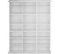 Tectake Estantería para CD y estantes regulables 105,5x19x136,5cm blanco mate