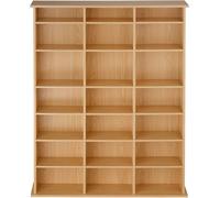 Tectake Estantería para CD y estantes regulables 105,5x19x136,5cm haya