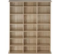 Tectake Estantería para CD y estantes regulables 105,5x19x136,5cm madera clara