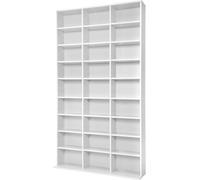 Tectake Estantería para DVD-CD, baldas ajustables, 180 x 102 x 23,5 cm, blanco