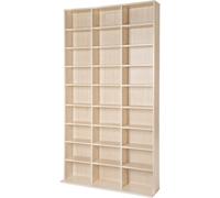 Tectake Estantería para DVD-CD, baldas ajustables, 180 x 102 x 23,5 cm, haya