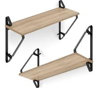 TecTake® Estanteria Pared, Baldas de Diseño Industrial, Estantes de Pared Madera, Baldas Decoracion Salon, Repisas para Hogar y Cocina - Madera Industrial Clara, Roble Sonoma