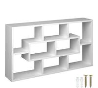 TecTake Estante 8X Compartimentos, Separador de Ambientes, Tablero DM, Almacenaje, Uso Universal, Adecuado para Montaje en Pared (Blanco)