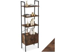 tectake® Estanteria Pared, Estanteria Libros, Mueble Auxiliar Baño con 5 Baldas, Estantería madera para Oficina y Recibidor - 57,5 x 34 x 173 cm Madera Industrial Oscura, Rústica