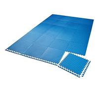 tectake® Estera Suelo Gimnasio, Alfombra Protectora Antideslizante para Gimnasio en Casa, Tatami Goma EVA Gruesa, Aislante Térmico y Acústico, Protector Suelo - 24 Piezas Azul