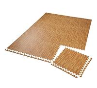 tectake® Estera Suelo Gimnasio, Alfombra Protectora Antideslizante para Gimnasio en Casa, Tatami Goma EVA Gruesa, Aislante Térmico y Acústico, Protector Suelo - 12 Piezas Madera Decorada
