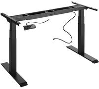 Tectake Estructura para mesa eléctrica y ajustable 110-190x68x58-123cm, negro