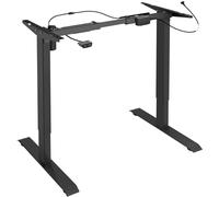 Tectake Estructura para mesa eléctrica y ajustable 85-129x65x71-121 cm, negro