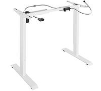 TecTake® Estructura para Mesa Elevable Eléctrica, Altura Ajustable, Movimientos Suaves, Anchura Variable, Escritorio Elevable, Mesa de Oficina, Capacidad de Carga: 70 kg, 129 x 65 x 121 cm - Blanco