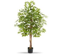 tectake® Ficus Artificial, Planta Artificial Grande y Realista, Plantas Artificiales Grandes, Decoración Hogar y Oficina, Arbol Artificial con Hojas Detalladas, Decoración Salon - 160 cm de Alto