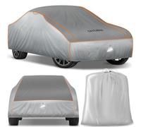 tectake® Funda para Coche Exterior, Impermeable y Transpirable, Lona para Coche Antigranizo, con Reflectores y Bolsa de Almacenamiento, Compatible con Muchos Modelos - tamaño S