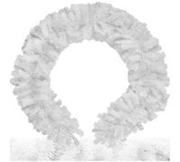 tectake® Guirnalda de Abeto Artificial con Lazo para Colgar, Navidad Decoración, Decoración Navideña Arbol, Adornos Navidad - Blanco