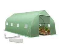 tectake® Invernadero Exterior de Policarbonato y Metal, Cubierta de PE contra UVA, Invernadero Terraza 143x143x195cm, Caseta Jardin Exterior, 8 Ventanas, Puerta Enrollable, Ideal Huerto y Jardín