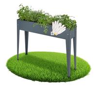 tectake® Jardinera Rectangular 98,5 x 26 x 82,5 cm, Jardineras Exteriores con Patas, Jardin Vertical, Maceteros Exterior, Jardinera Vertical, Macetero con Drenaje, Huerto Urbano Exterior - Antracita