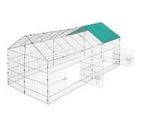 tectake® Jaula Conejo, Casa para Conejos de Mascota al Aire Libre, Conejera Exterior con Caseta Funcional y Acceso Fácil, Diseño Cómodo y Seguro - 180 x 75 x 75 cm Verde