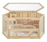 Tectake jaula de madera para hámster 115x60x58cm
