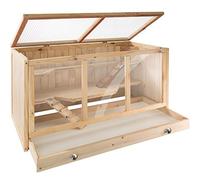 TecTake Jaula para Roedores, 3 Niveles, Rampas, Madera, Cajón, 95 x 50 x 50 cm