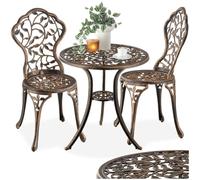 tectake® Juego de Bistró de 3 Piezas, Sillas Jardin Exterior y Mesa Retro, Conjunto Terraza Exterior, Muebles Jardin - 2 Sillas 1 Mesa