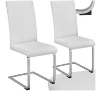 TecTake® Juego de Sillas Tapizadas en Terciopelo, Sillas de Comedor Ergonómicas y Versátiles, Gran Estabilidad y Capacidad de Carga, Sillas Cocina Elegantes - 2 Sillas Blanco