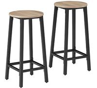 TecTake® Juego de Taburetes de Bar con Estilo Industrial, para sillas Comedor, Taburete Alto Cocina, sillas de Comedor, Barra de Cocina - 32 x 32 x 66 cm Madera Industrial Clara, Roble Sonoma