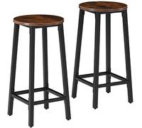TecTake® Juego de Taburetes de Bar con Estilo Industrial, para sillas Comedor, Taburete Alto Cocina, sillas de Comedor, Barra de Cocina - 32 x 32 x 66 cm Madera Industrial Oscura, Rústica