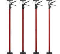 tectake® Juego de Tensores para Puerta, Puntales de Obra Ajustables, Puntal Telescopico Extensible, Puntales Extensibles, Varilla Telescopica, Poste Telescopico Extensible - Juego de 4 Rojo