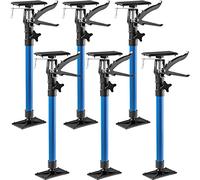 tectake® Juego de Tensores para Puerta, Puntales de Obra Ajustables, Puntal Telescopico Extensible, Puntales Extensibles, Varilla Telescopica, Poste Telescopico Extensible - Juego de 6 Azul