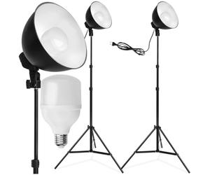 tectake® Kit iluminación Estudio fotográfico, Set de Softbox con Trípode. Iluminacion Fotografia, Foco Luz, Foco de Luz Fotografia, Accesorios para Video y Youtube - 2 Lámparas