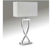 TecTake® Lámpara de Mesa Diseño Moderno, para Mesitas de Noche de Bebe, Interruptor Basculante, Lampara Escritorio, Lampara Estudio, Decoracion Habitacion - Cromo