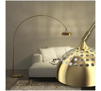 TecTake® Lámpara de Pie Regulable en Altura, Diseño Retro Años 70, Lampara de Pie Lectura con Pantalla Giratoria, Base Sólida con Protector de Suelo, Ideal como Decoración Salon - Dorado